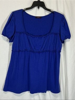 mark. Royal Blue Short Sleeve Scoop Neck Top